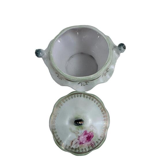 Antique Hand Painted Nippon Porcelain Trinket/ Lidded Bowl- Mint Late1890s-1900s - Picture 3 of 7